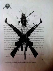 Supuesto Panfleto amenazante.